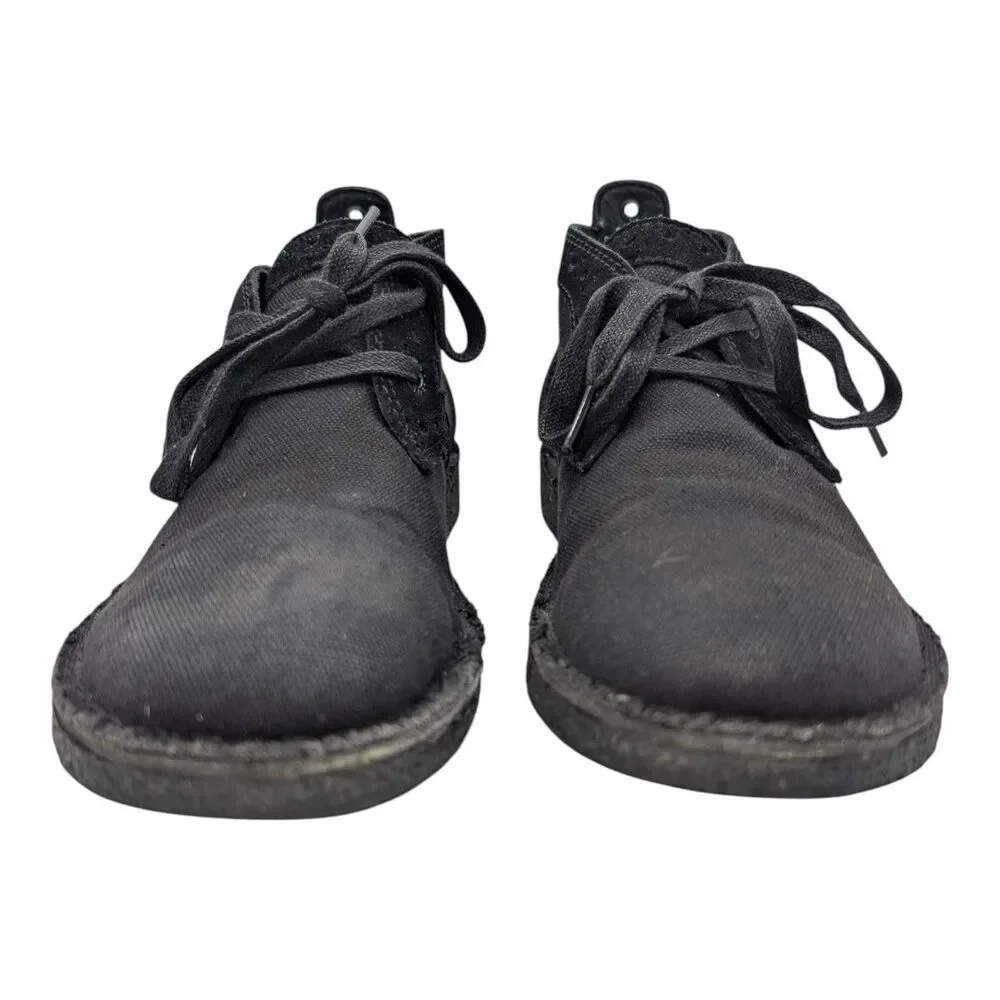 Levi's Stylish Black Canvas Chukka Boots Men's Size 9 Casual Lace-Up Ankle Shoes